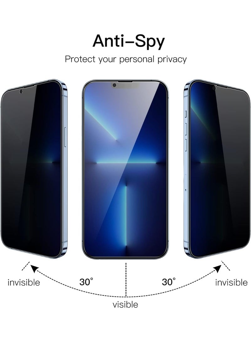 Jetech Privacy Full Coverage Screen Protector for iPhone 13 Pro Max 6.7 Inch 2 Pack Anti Spy Tempered Glass Film Edge to Edge Protection Case Friendly - Image 4
