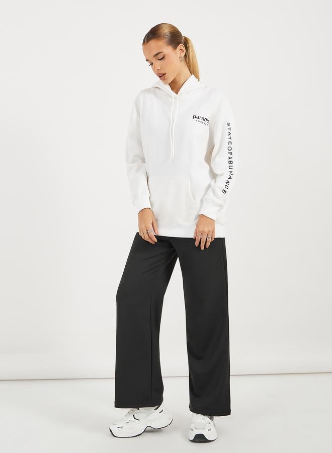 Styli Regular Fit Longline Slogan Hoodie  - Image 2