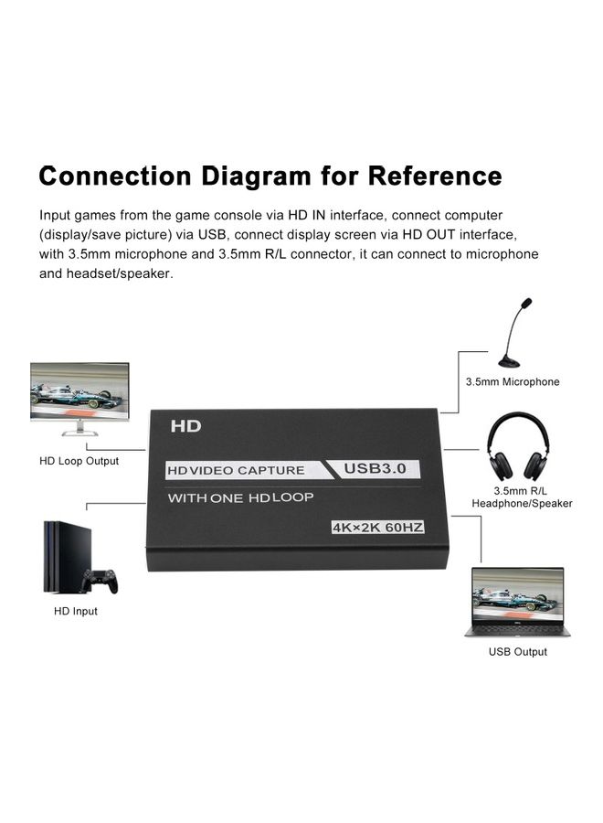 NIBEMINENT USB HD Audio Capture Card Video Converter V8701-V Black - Image 2