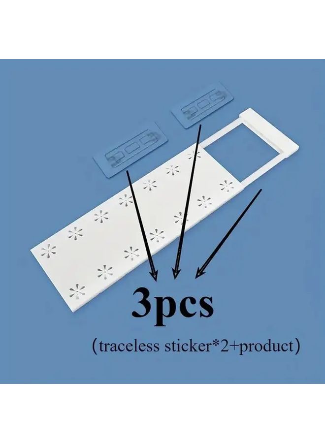 Set Of 3 Adjustable Storage Dividers Traceless Sticker No Drilling Space Saving Expandable Shelves - Image 1