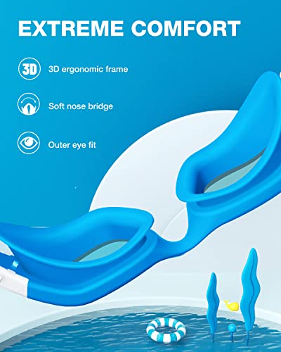 ZIONOR Kids Swim Goggles, G1 MINI UV Protection Anti-Fog Polarized Swimming Goggles for Age 6-14 - Image 3