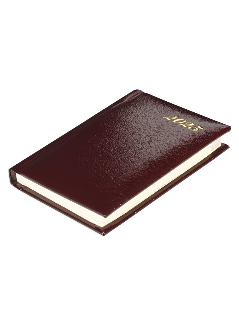 FIS Bonded Leather Pocket Diary 2025 (English) Hard Cover Burgundy - FSDI10EB25BU - Image 1