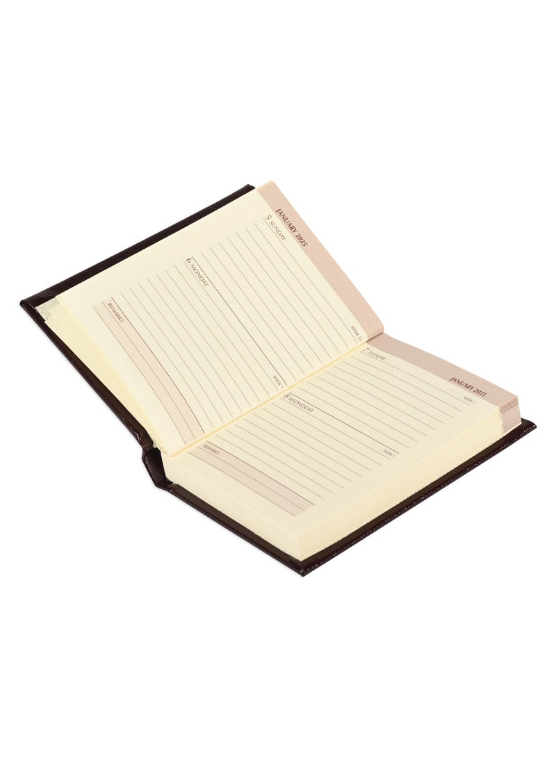 FIS Bonded Leather Pocket Diary 2025 (English) Hard Cover Burgundy - FSDI10EB25BU - Image 2