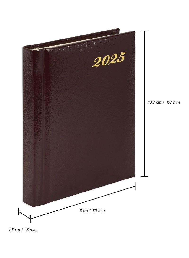 FIS Bonded Leather Pocket Diary 2025 (English) Hard Cover Burgundy - FSDI10EB25BU - Image 4