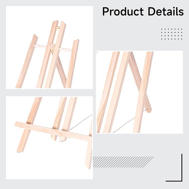 حامل عرض كبير قابل للطي من الخشب 15 × 7.7 بوصة حامل لوحات قماشية للرسم - Image 3