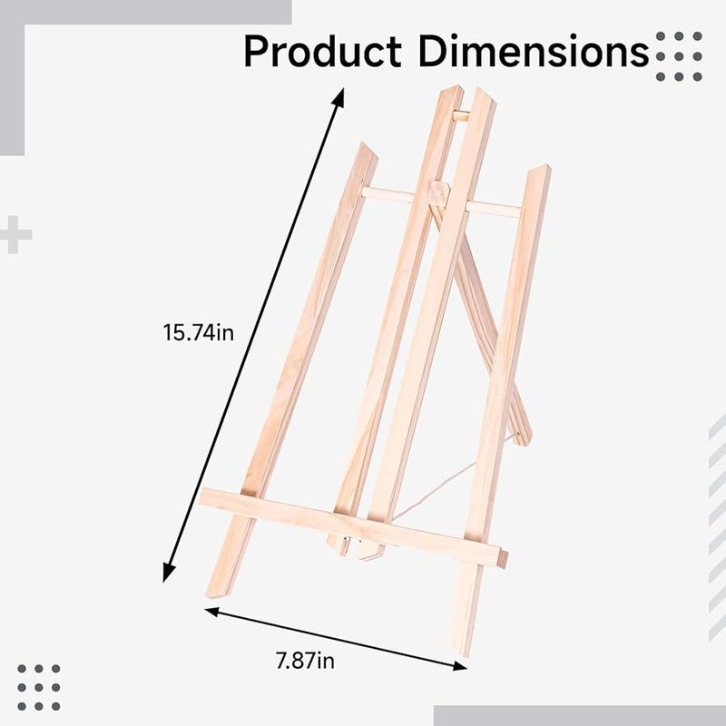 حامل عرض كبير قابل للطي من الخشب 15 × 7.7 بوصة حامل لوحات قماشية للرسم - Image 5