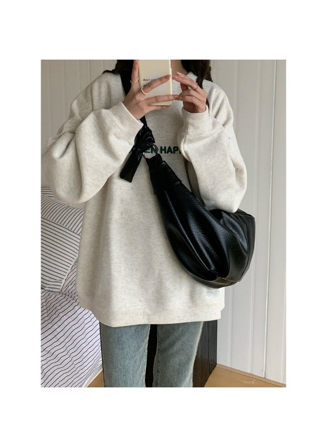 Women Retro Soft Faux Leather Hobo Bag Large Capacity Casual Daily Commute Versatile Shoulder Crossbody Bag - Image 2