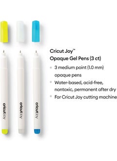 Cricut Joy Opaque Gel Pens (Set Of 3) Use With Joy Cutting Machine Add A Pop To The Darkest Colors Of Paper Cards Labels (Medium Point 1.0Mm Yellow White Blue)  - Image 3