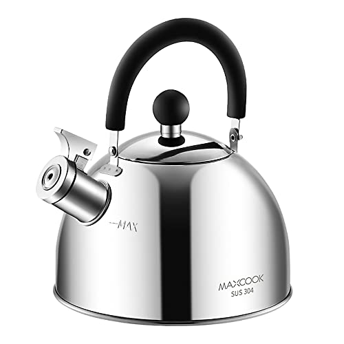 MAX COOK MAXCOOK 304 Stainless Steel Whistling Tea Kettle 2.1 Quart/2L, Suitable to Boiling Water & Tea on Induction Stove, Gas Stove Top - Image 1