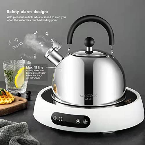 MAX COOK MAXCOOK 304 Stainless Steel Whistling Tea Kettle 2.1 Quart/2L, Suitable to Boiling Water & Tea on Induction Stove, Gas Stove Top - Image 3