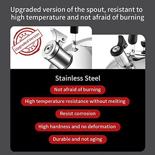 MAX COOK MAXCOOK 304 Stainless Steel Whistling Tea Kettle 2.1 Quart/2L, Suitable to Boiling Water & Tea on Induction Stove, Gas Stove Top - Image 4