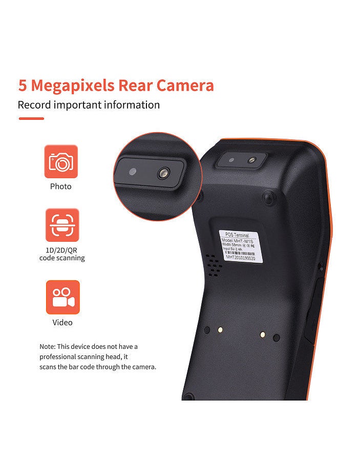 Generic - M1S Android Mobile POS Terminal Handheld PDA Printer All in One 58mm Receipt Printer 1D 2D Barcode Scanner with 5 Inch Touchscreen Support GPS/BT/3G/WiFi/OTG Function - Image 1