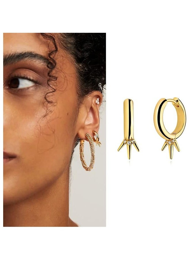 Mevecco - Women Huggie Earrings Gold Hoop 14K Gold Filled Small Simple Handmade Hypoallergenic Everyday Jewelry - Image 1