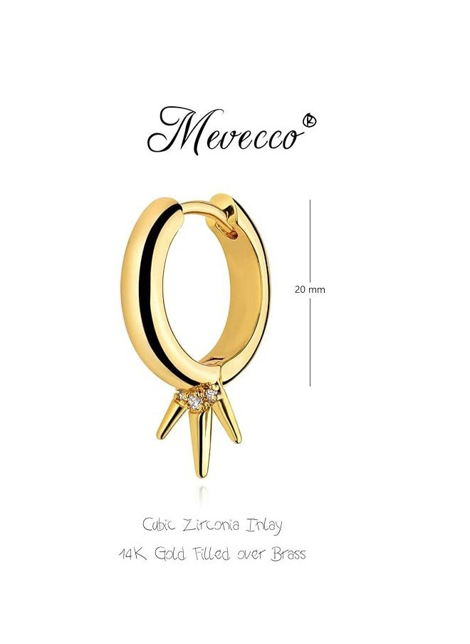 Mevecco - Women Huggie Earrings Gold Hoop 14K Gold Filled Small Simple Handmade Hypoallergenic Everyday Jewelry - Image 1