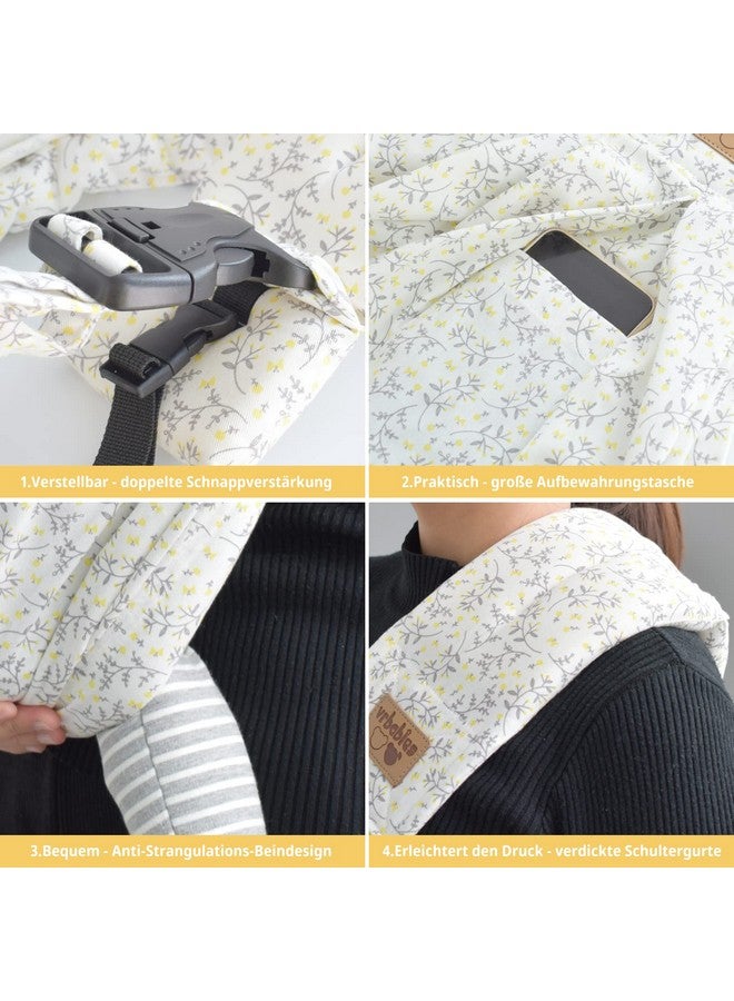 vrbabies Baby Sling Carrier Newborn, Adjustable Easy Wearing Baby Nursing Warp Sling, New Mom Dad Soft Cotton Baby Front Holder Carrier for Infant Toddler Life Travel Essential Gifts (Yellow Flower) - Image 5