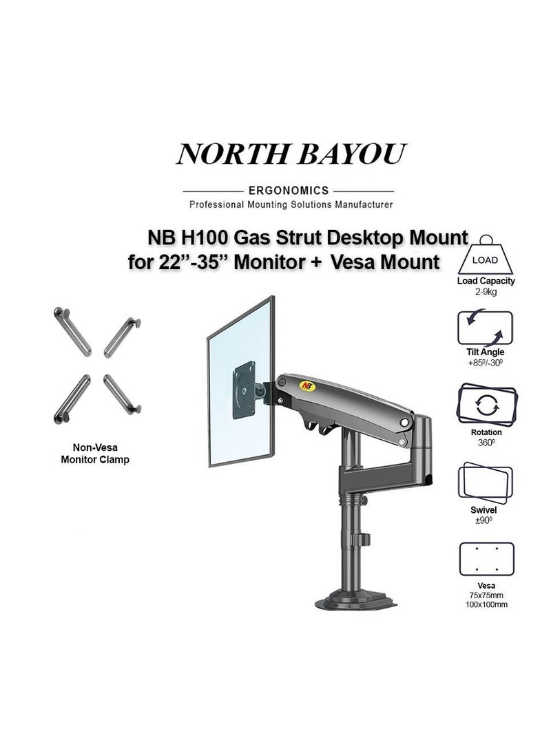NB H100 Gas Strut Monitor Mount Arm Support Monitor 22" - 35" - Image 1