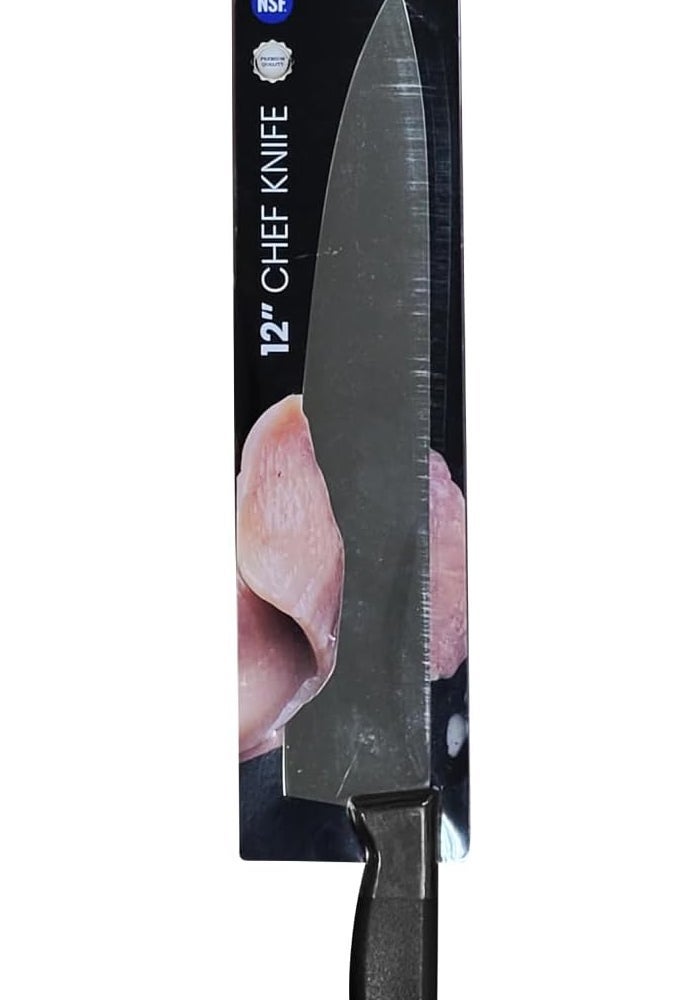 Kitchen Master 12 Inch Stainless Steel Professional Chef Knife (Black) - Image 3