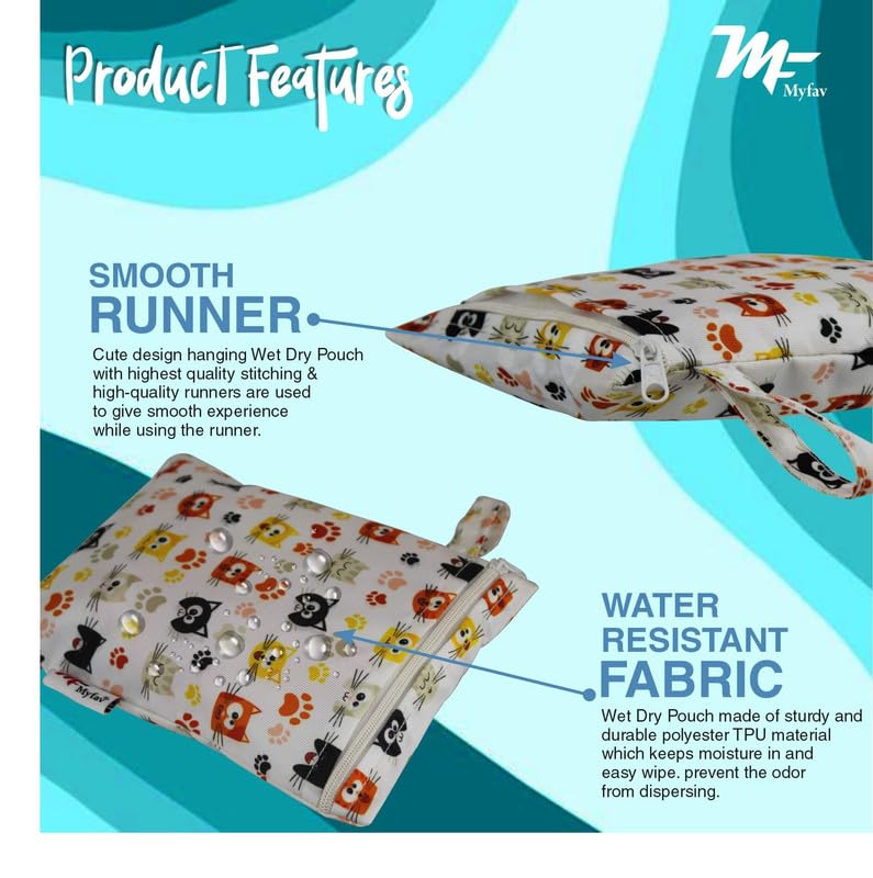 Myfav MY FAV Wet Dry Travel Laundry Bag Pack of 2| Water-Resistant Wet & Dry Pouch | Zipper Bag for Dirty Clothes; Bathing Suits; Gym Wear; Workout; Swimming & Travel Storage - Image 4
