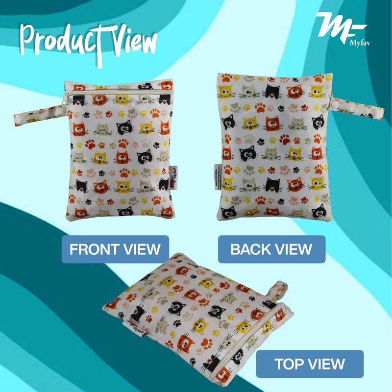 Myfav MY FAV Wet Dry Travel Laundry Bag Pack of 2| Water-Resistant Wet & Dry Pouch | Zipper Bag for Dirty Clothes; Bathing Suits; Gym Wear; Workout; Swimming & Travel Storage - Image 2