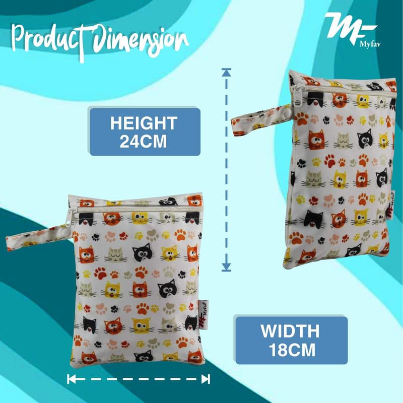 Myfav MY FAV Wet Dry Travel Laundry Bag Pack of 2| Water-Resistant Wet & Dry Pouch | Zipper Bag for Dirty Clothes; Bathing Suits; Gym Wear; Workout; Swimming & Travel Storage - Image 3