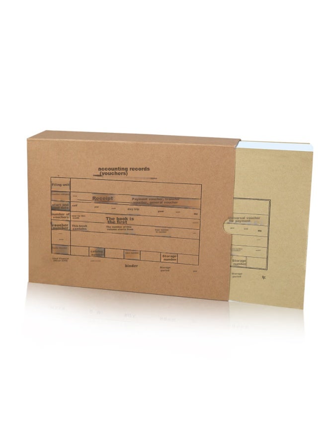 Simaa Xima A4 Voucher Box, Single Seal 500g Kraft Paper 305*220*50mm, 5 Pieces/pack, A4 Accounting Voucher Paper, Accounting File Binding Box Hz354-5 - Image 5