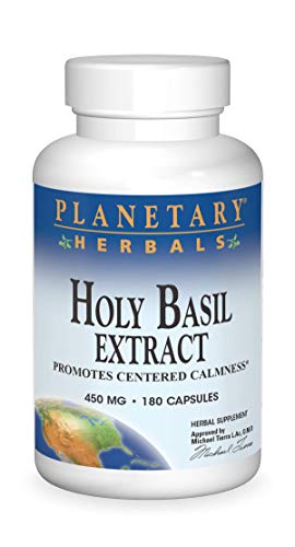 PLANETARY HERBALS Holy Basil Extract Promotes Centered Calmness 180 Count
