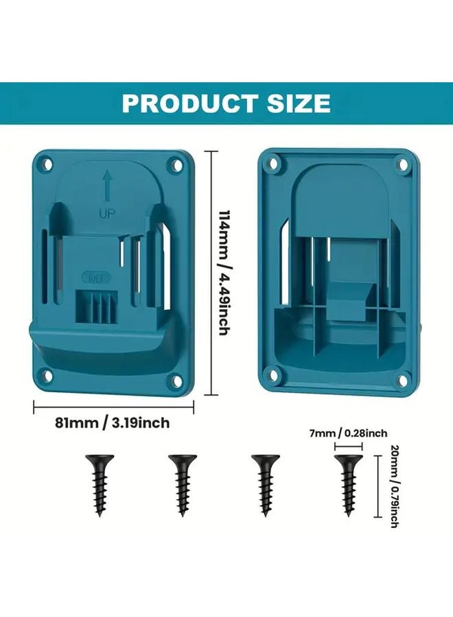 4pcs Heavy Duty ABS Metal Tool Holder Wall Mounted Drill Storage For Makita BL1860 - Image 5