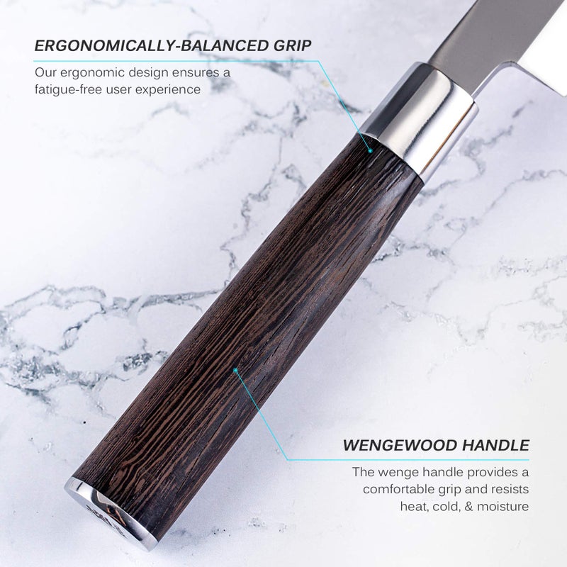 KYOKU Samurai Series - 10.5" Yanagiba Knife Japanese Sushi Sashimi Knives - Superior Japanese Steel - Wenge Wood Handle - with Case - Image 4