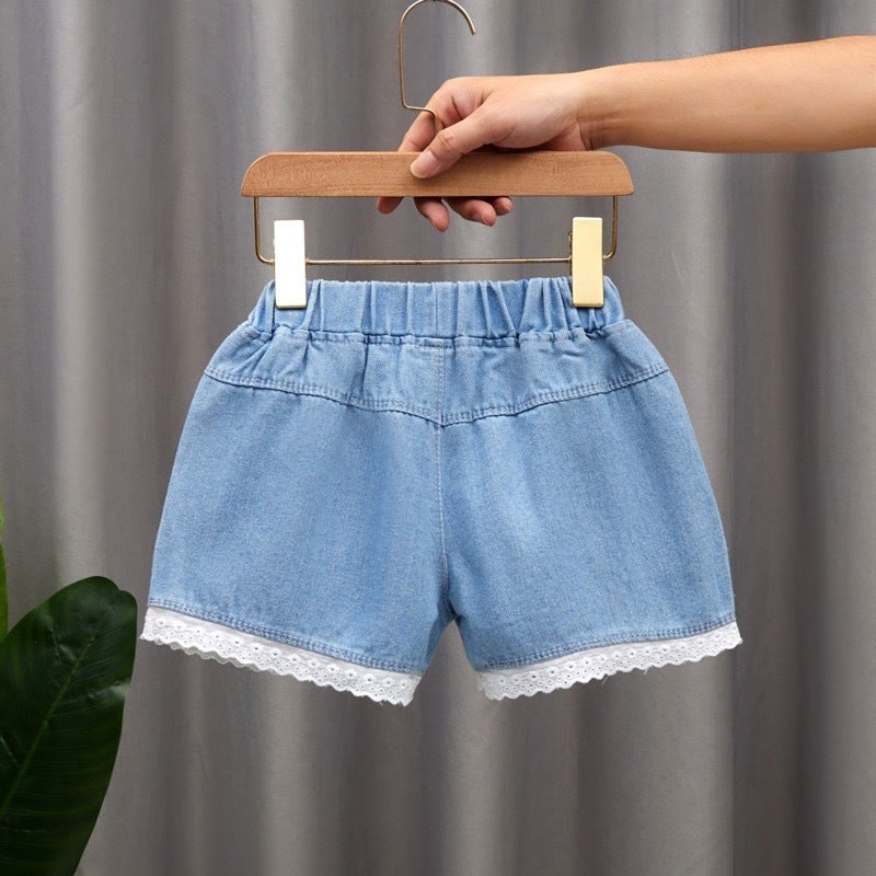 Children'S Denim Shorts Factory Girls' Casual Thin Pants Children'S Shorts Shorts - Image 5