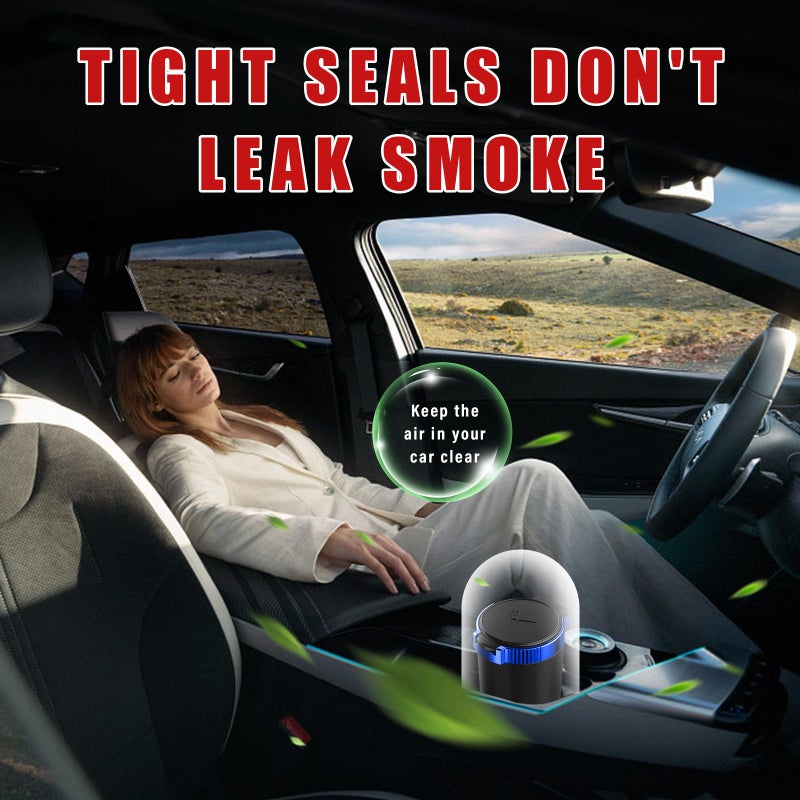 Dickno Car Ashtray with Lid, Detachable Stainless Smokeless Auto Ashtray, Portable Mini Vehicle Trash Can with LED Blue Light, Universal Interior Accessories for Cup Holder (Blue, 1 PC) - Image 4