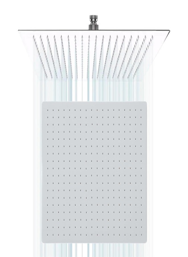 Fossa Ultra 16x16 Inch 5-YEAR WARRANTY 304 Stainless Steel Rain Shower Head - Overhead Shower, High Pressure with 360° Rotation, Self-Cleaning Silicone Nozzles (Chrome Finish) - Image 1