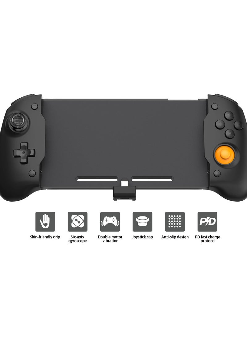 Switch Controller Grip Switch Handheld Mode Ergonomic Design with 6-Axis Gyro Double Motor Vibration and Screen Capture on Black - Image 5