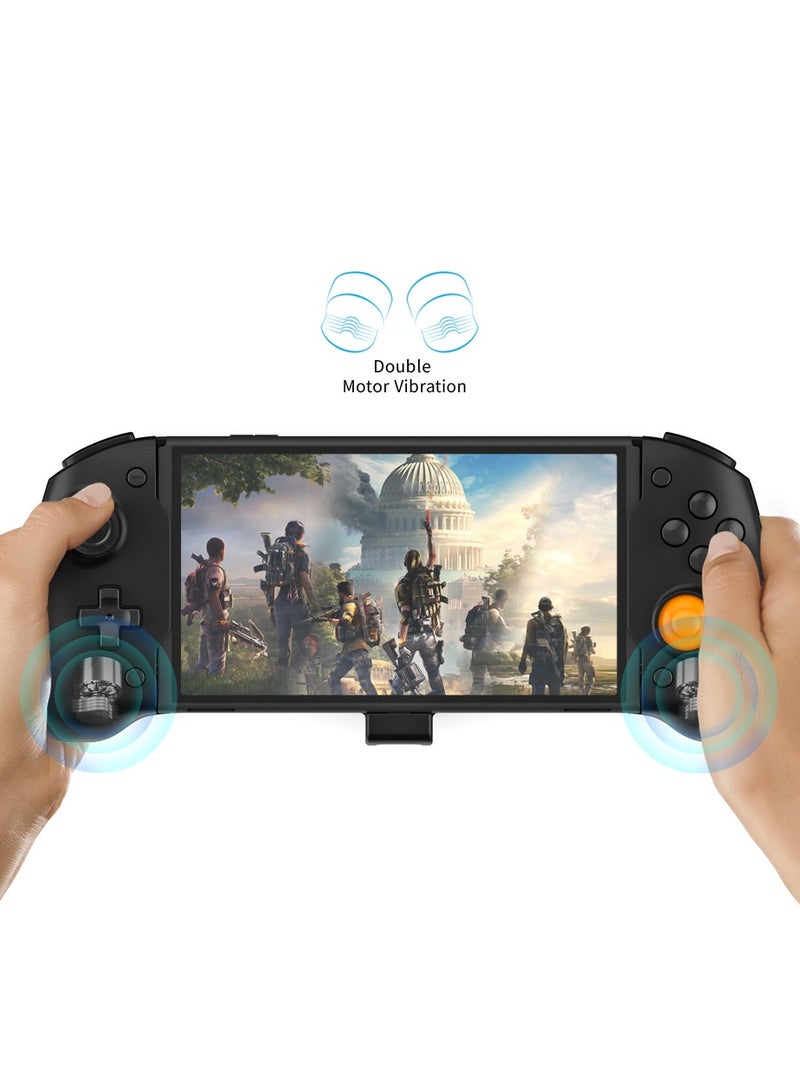 Switch Controller Grip Switch Handheld Mode Ergonomic Design with 6-Axis Gyro Double Motor Vibration and Screen Capture on Black - Image 1