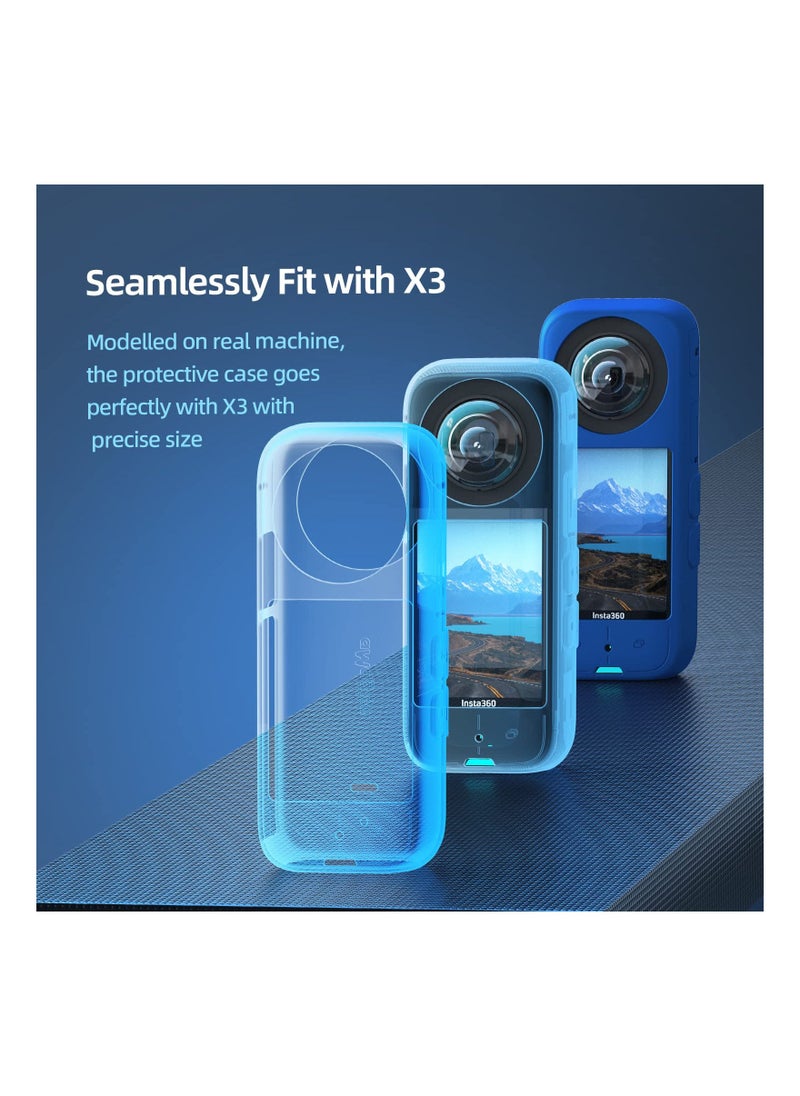 Generic Silicone Protective Case and Lens Guards for Insta360 X3, Anti-Scratch Body Silicone Cover and Waterproof Lens Protector  - Image 2