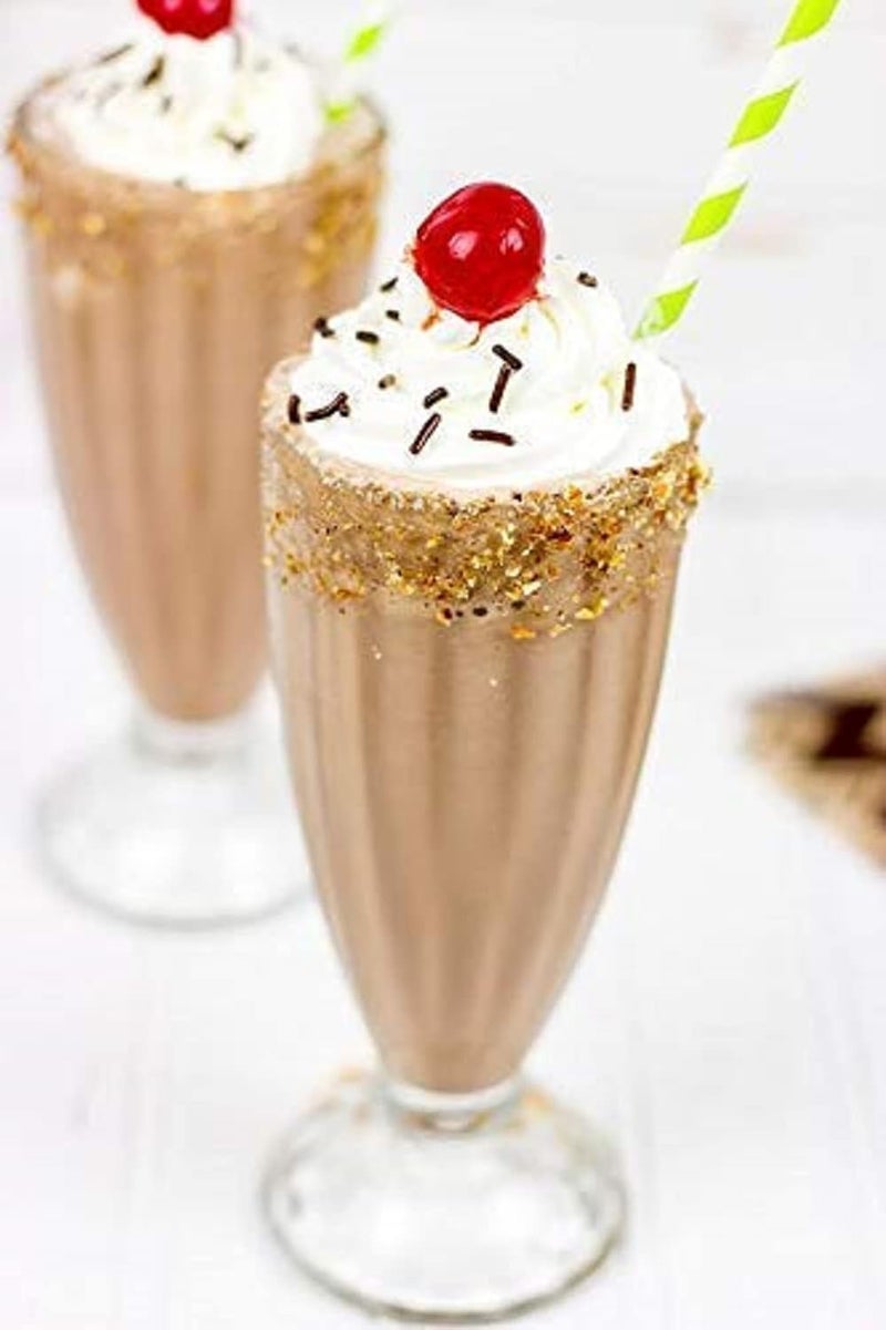 SHRUJA Falooda Artistry 360ml Glass Mug Set with Moulded Design Ideal for Juice and Falooda Delights Set of 2 for Double Enjoyment - Image 1