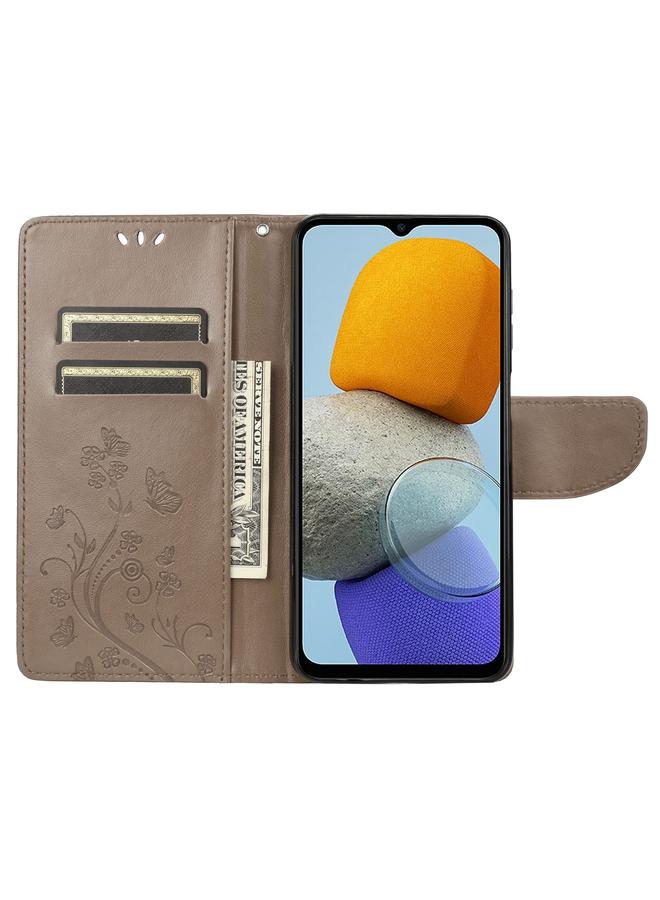 اس-توب جراب لهاتف Samsung Galaxy M23 5G بنمط زهرة الفراشة من الجلد القابل للطي - Image 4