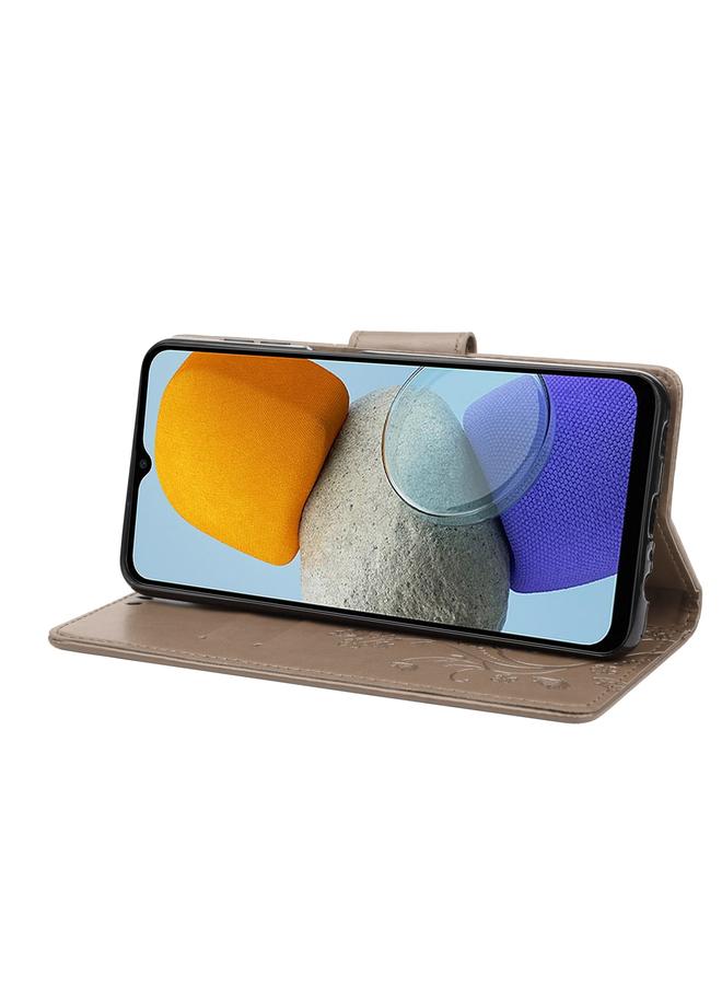 اس-توب جراب لهاتف Samsung Galaxy M23 5G بنمط زهرة الفراشة من الجلد القابل للطي - Image 5