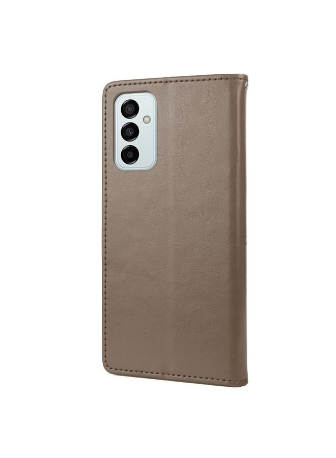 اس-توب جراب لهاتف Samsung Galaxy M23 5G بنمط زهرة الفراشة من الجلد القابل للطي - Image 3