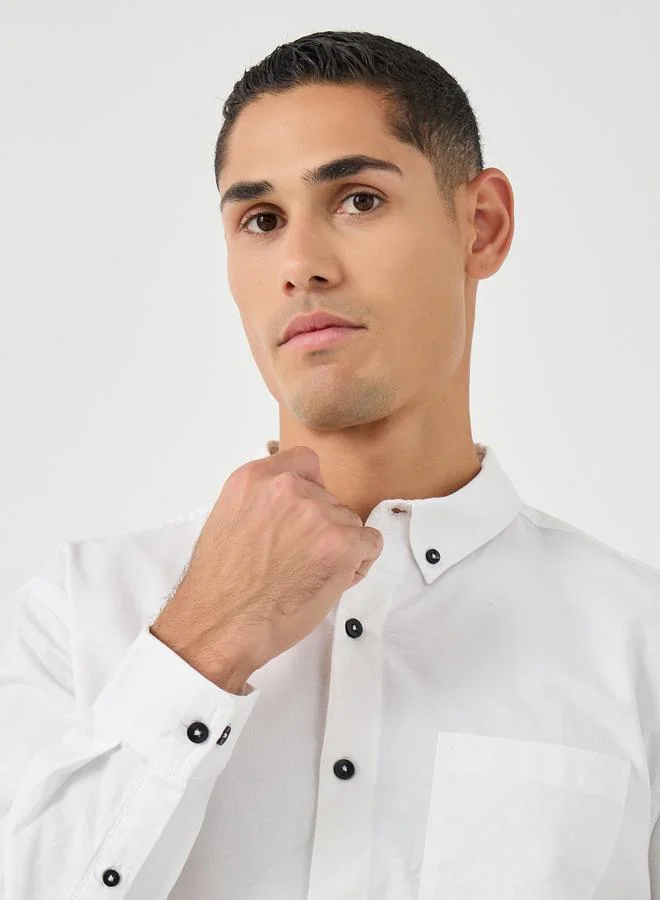 Styli Styli Button Down Collar Regular Fit Oxford Shirt