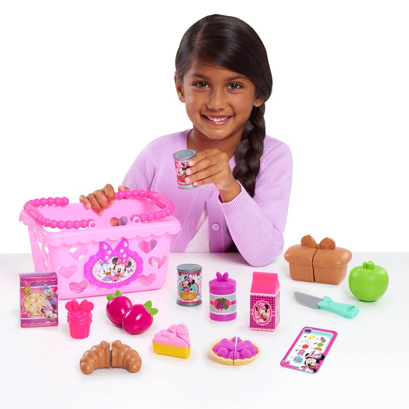 Minnie Disney Junior Minnie Bow-Tique Bowtastic Shopping Basket Set with Pretend Food and Accessories, Pretend Play, Kids Toys for Ages 3 Up by Just Play - Image 2