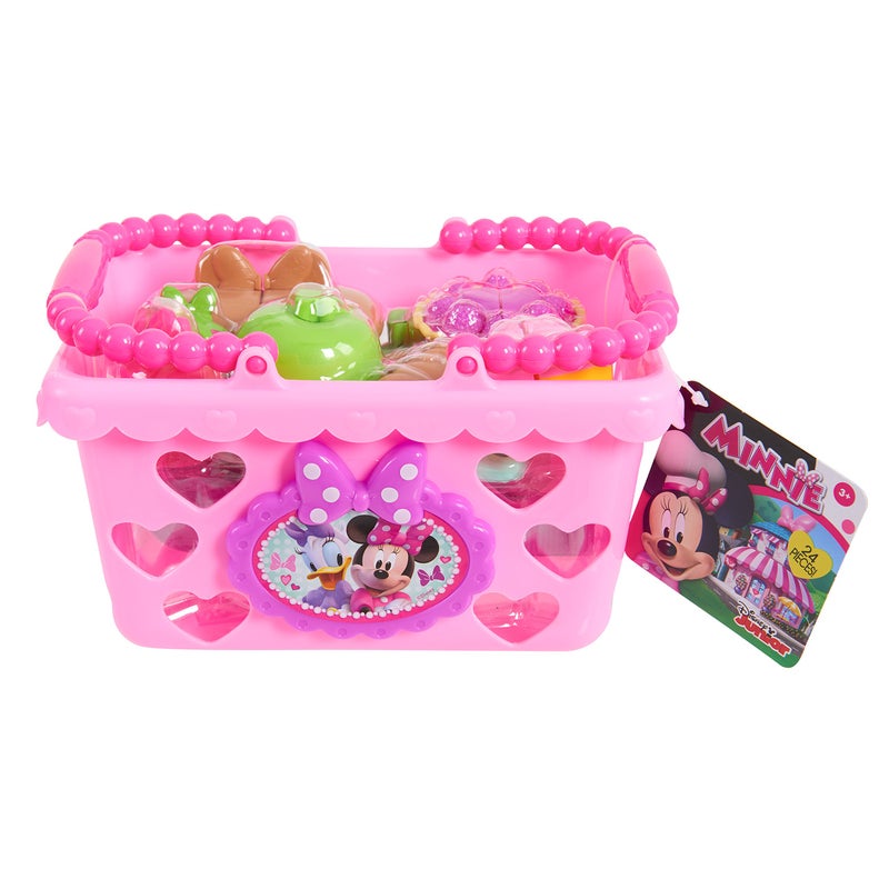 Minnie Disney Junior Minnie Bow-Tique Bowtastic Shopping Basket Set with Pretend Food and Accessories, Pretend Play, Kids Toys for Ages 3 Up by Just Play - Image 4