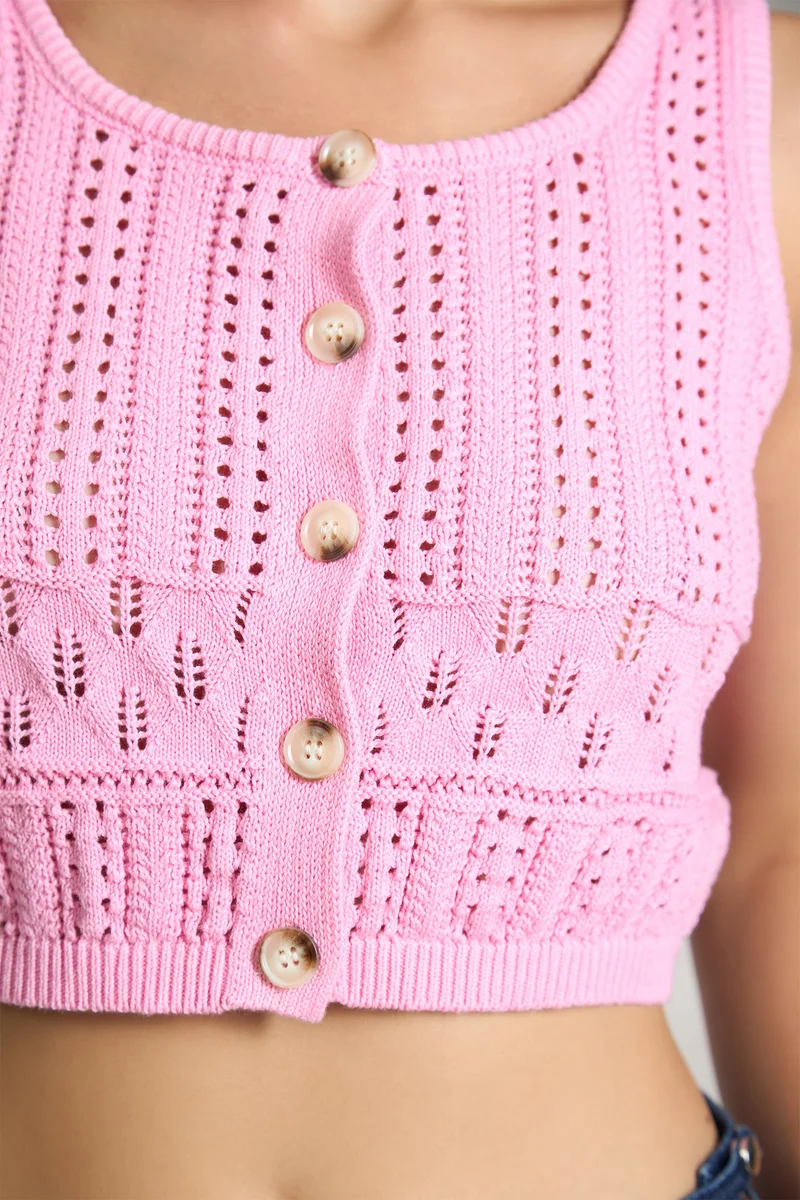 Virgio VIRGIO 100% Cotton Front Button Closure Cardigan