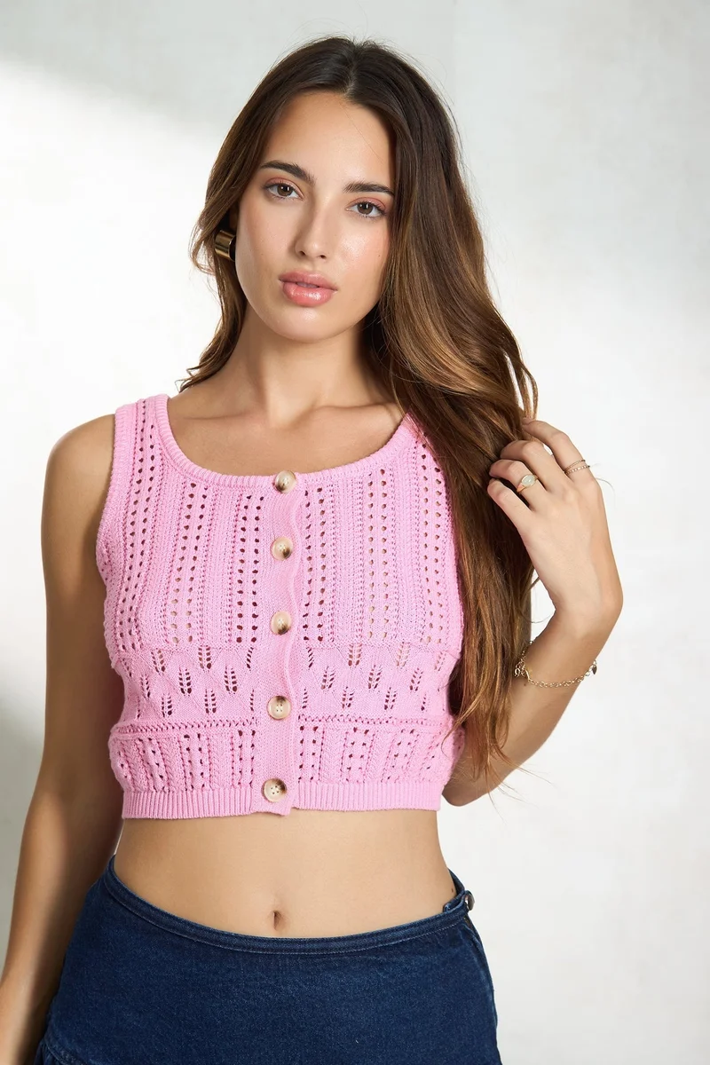 Virgio VIRGIO 100% Cotton Front Button Closure Cardigan