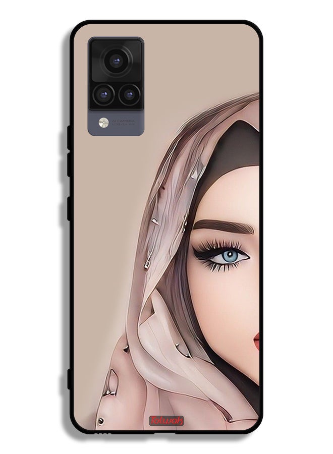 Tolwak Vivo V21 5G Protective Case Cover Half Face Girl Art - Image 2