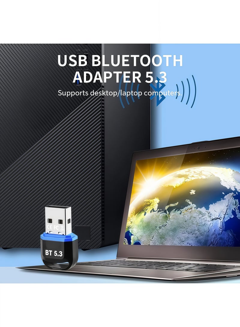 AURIEL USB Bluetooth 5.3 Dongle Receiver EDR+BLE, Plug and Play, Support for Windows 11/10/8.1/7, Suitable for Keyboard/Mouse/Headphone/Speakers/Printer - Image 2