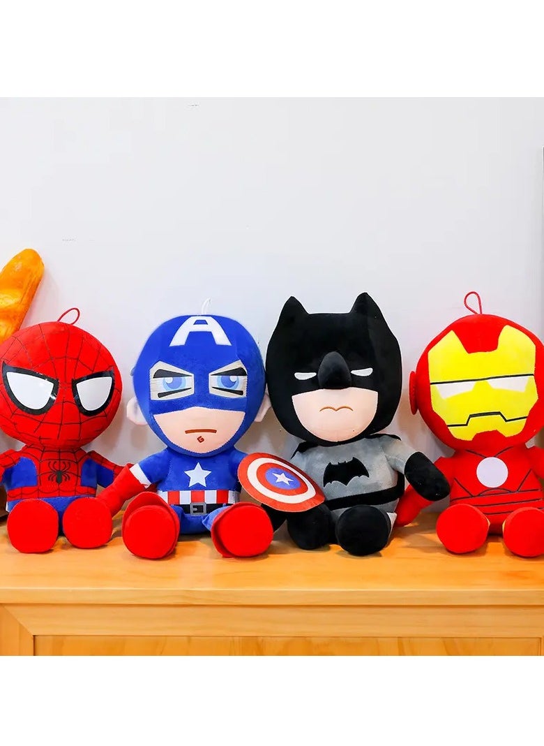 Generic 4Pcs Superhero Stuffed Toy, Lovely Gifts For Kids And Spider-Man And Batman Fans, Size 30Cm  - Image 1