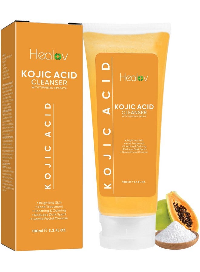 Healov Kojic Acid Soap For Hyperpigmentation - Skin Brightening Kojic Papaya Face And Body Wash - Dark Spot Soap Reduces Acne, Scars, And Evens Skin Tone - Turmeric Facial Cleanser For Brighter Glowing Skin - Image 1