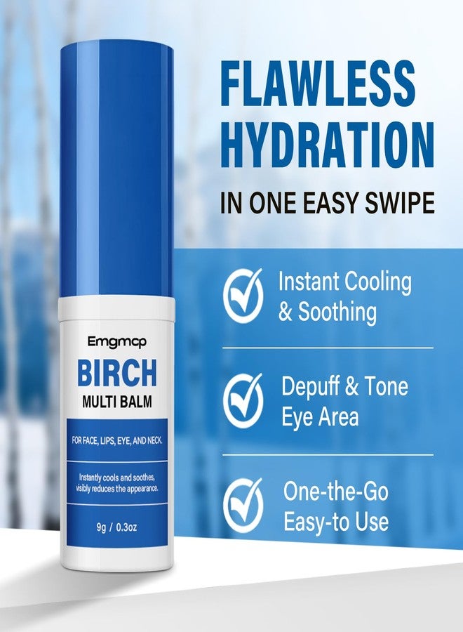 Emgmcp Birch Juice Multi Balm Stick - Hydrating Cooling Firming for Eyes Lips Face & Neck | Improve Puffy Eyes, Dark Circles, Wrinkles & Loose Skin | Makeup Base & Smoothing Stick (1pc) - Image 3