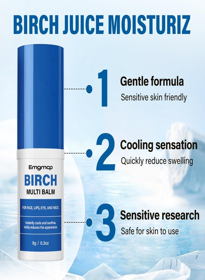 Emgmcp Birch Juice Multi Balm Stick - Hydrating Cooling Firming for Eyes Lips Face & Neck | Improve Puffy Eyes, Dark Circles, Wrinkles & Loose Skin | Makeup Base & Smoothing Stick (1pc) - Image 4