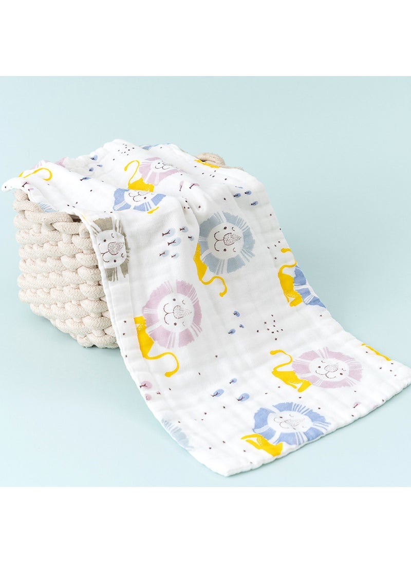 1 x 5 pcs 6-Layer Cotton Soft Baby Towels for Gentle Wash King of the Forest